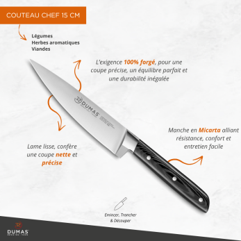 Couteau Chef 15 cm Micarta - 100 forgé - SIGNATURE