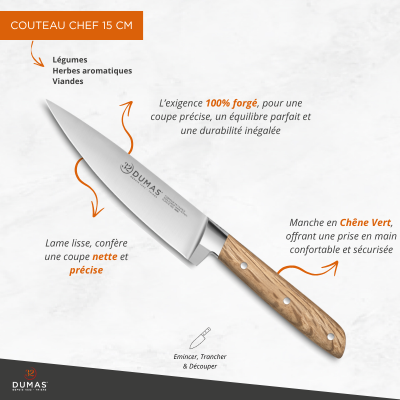 Couteau Chef 15 cm Chêne Vert - SIGNATURE
