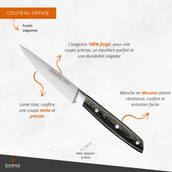Couteau d'office 10 cm Micarta - 100% forgé - SIGNATURE